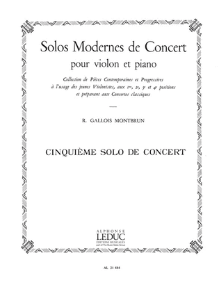 Solos Modernes De Concert No.5 (violin & Piano)