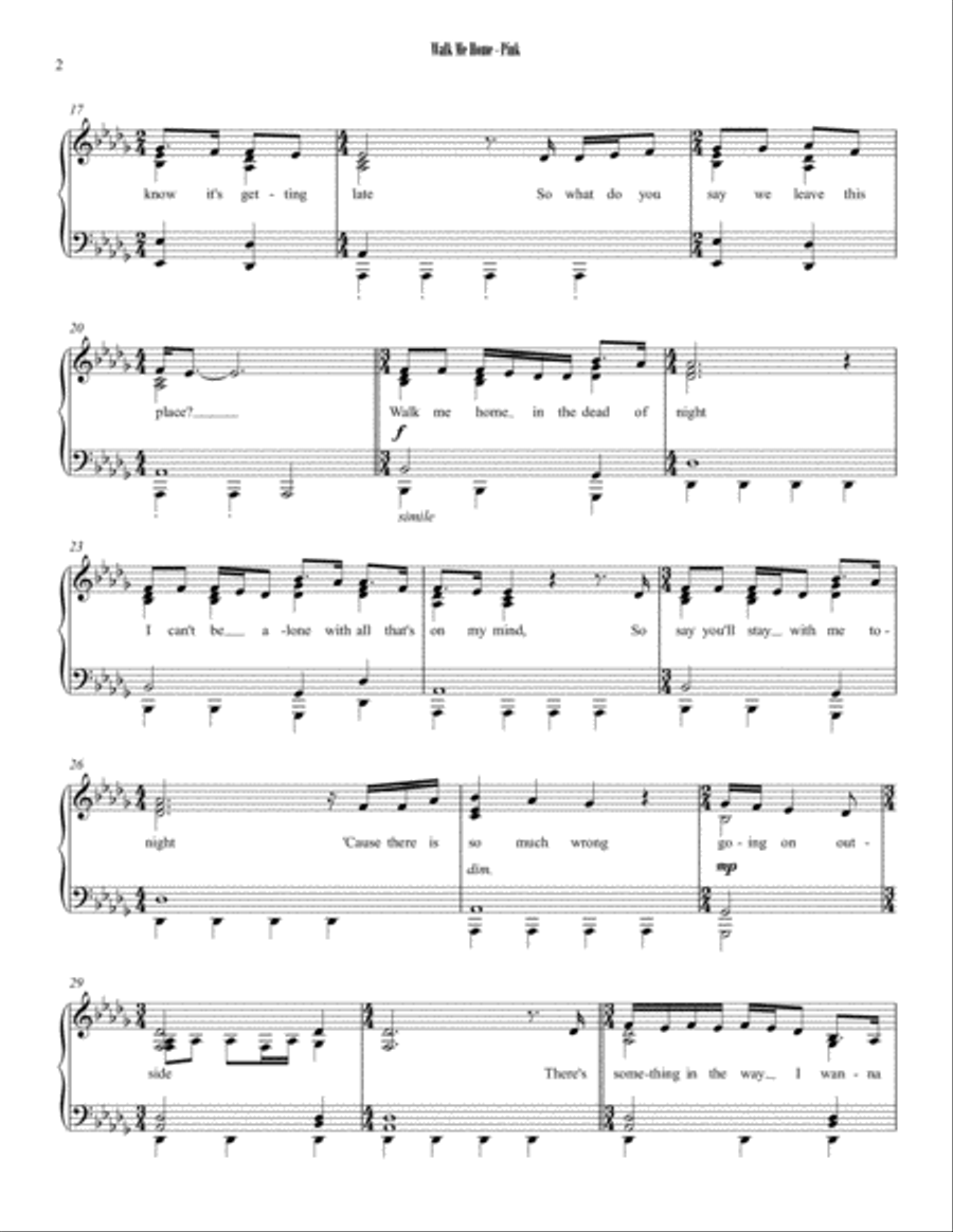Walk Me Home Voice scores gallery preview page 2
