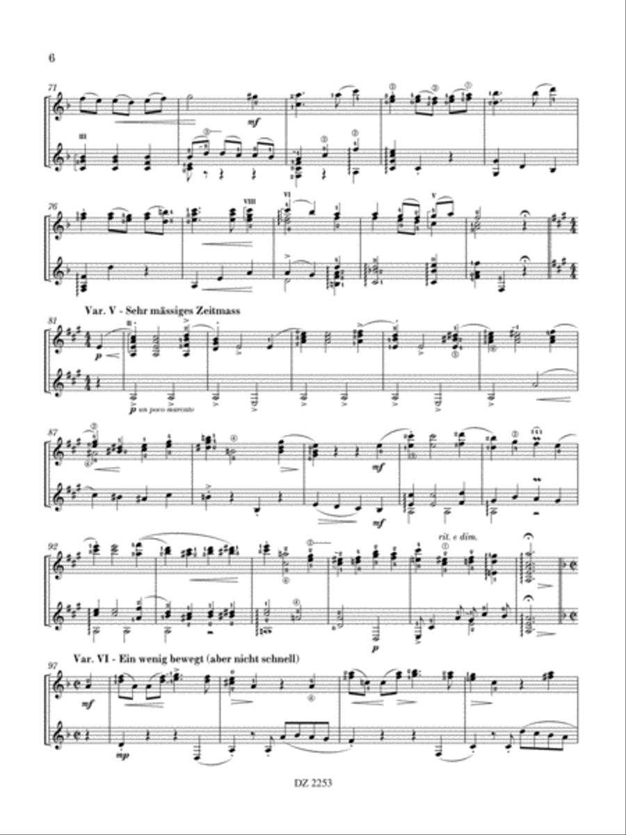 Variations on a Sarabande by Haendel Classical Guitar scores gallery preview page 6