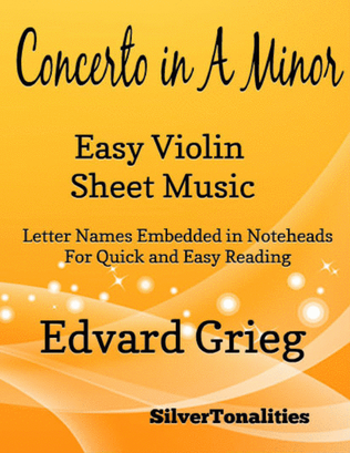 Book cover for Concerto In A Minor Easy Violin Sheet Music