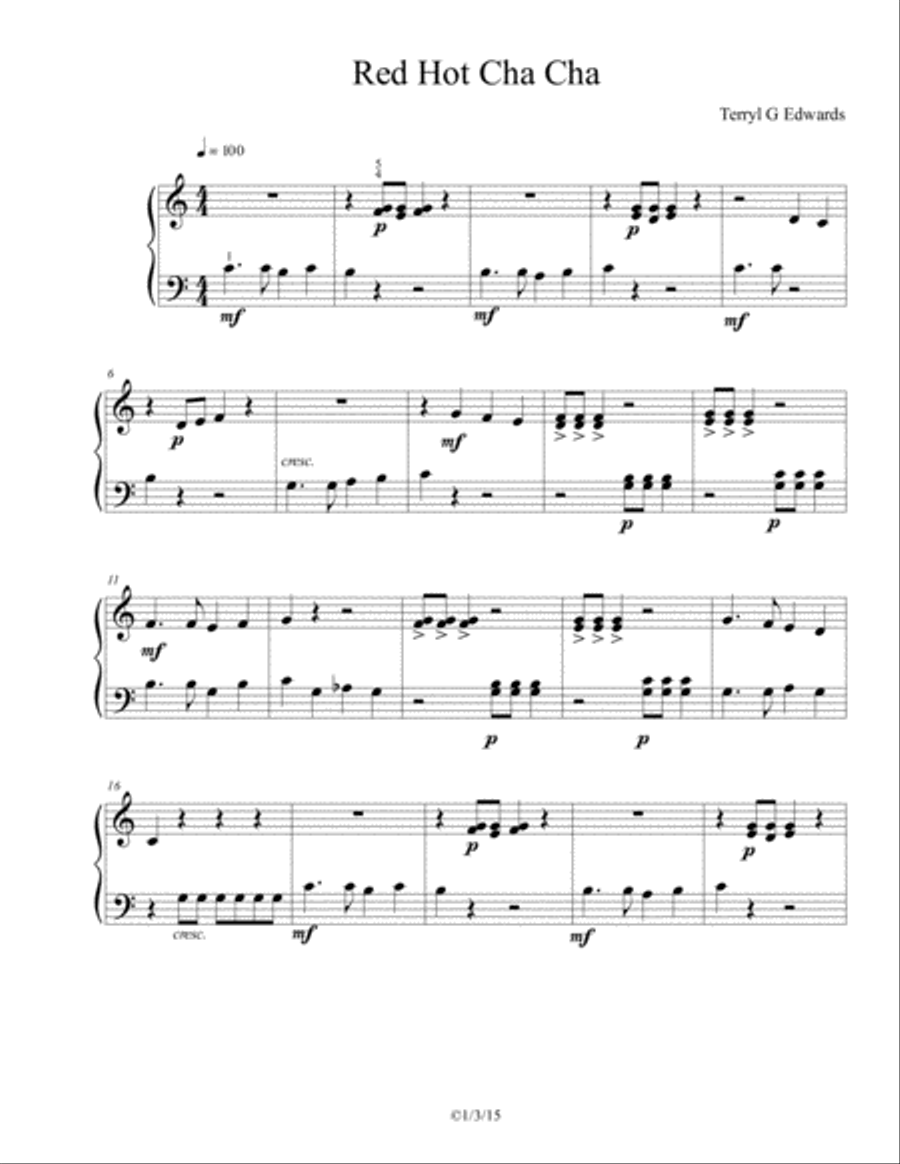 Red Hot Cha Cha Piano Method scores gallery preview page 1