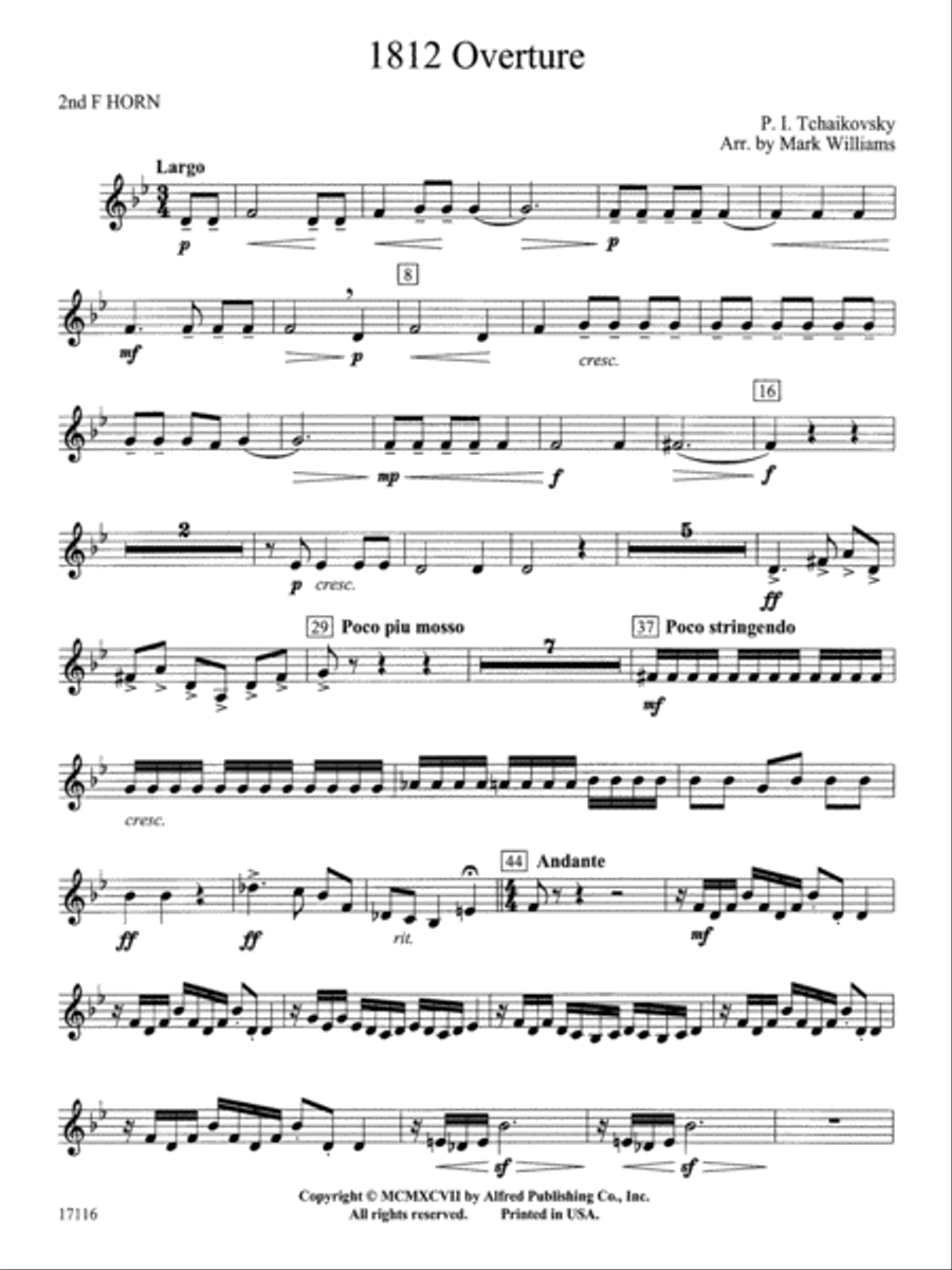 1812 Overture: 2nd F Horn Concert Band scores gallery preview page 1