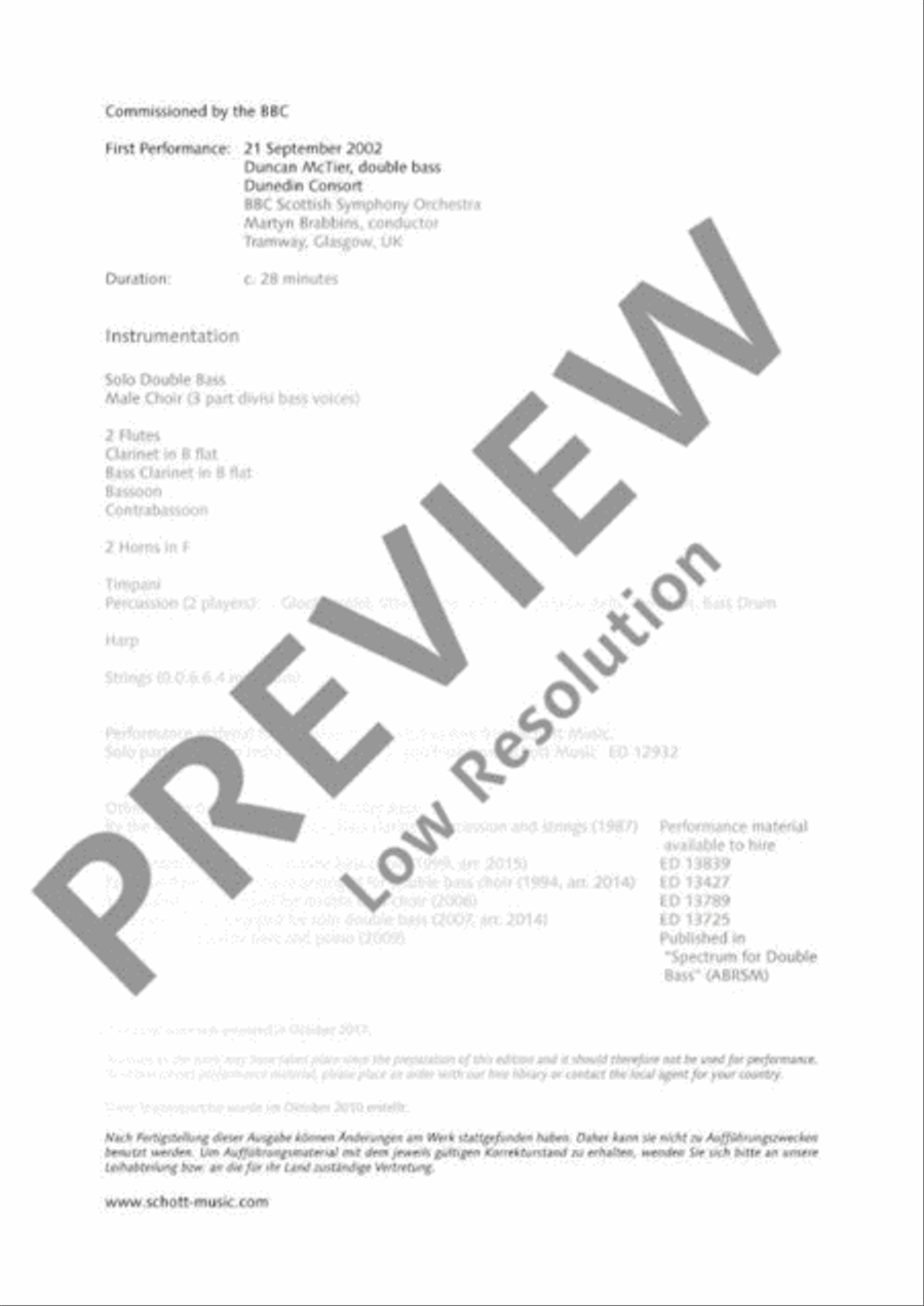 Double Bass Concerto Double Bass Concerto 3-Part scores gallery preview page 4