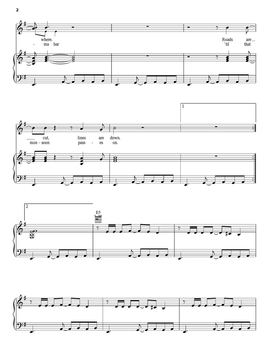 Truganini Piano, Vocal, Guitar scores gallery preview page 2