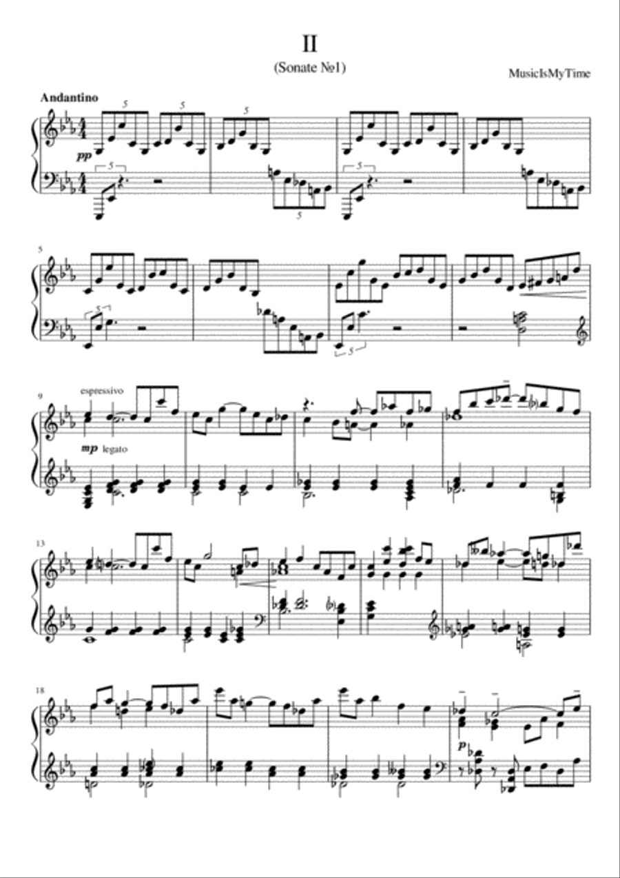 Sonate №1 (part II) Piano Solo scores gallery preview page 1