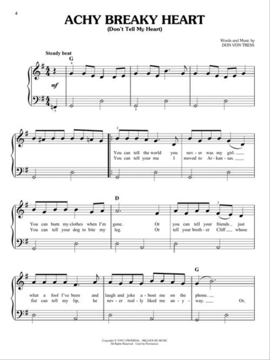 First 50 Country Hits You Should Play on Piano Easy Piano scores gallery preview page 4