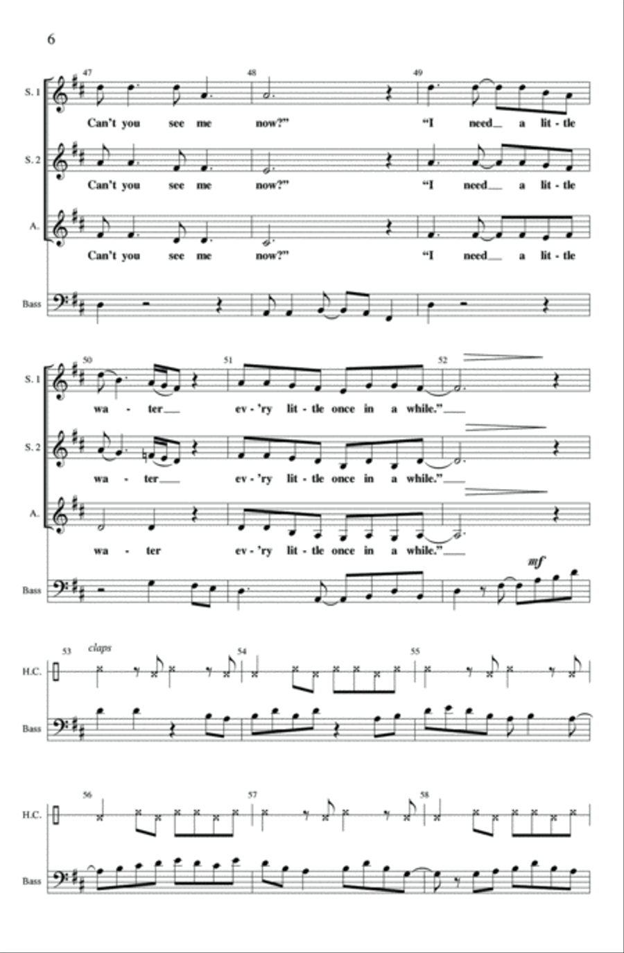 Bring Me Little Water Sylvie SSA scores gallery preview page 5