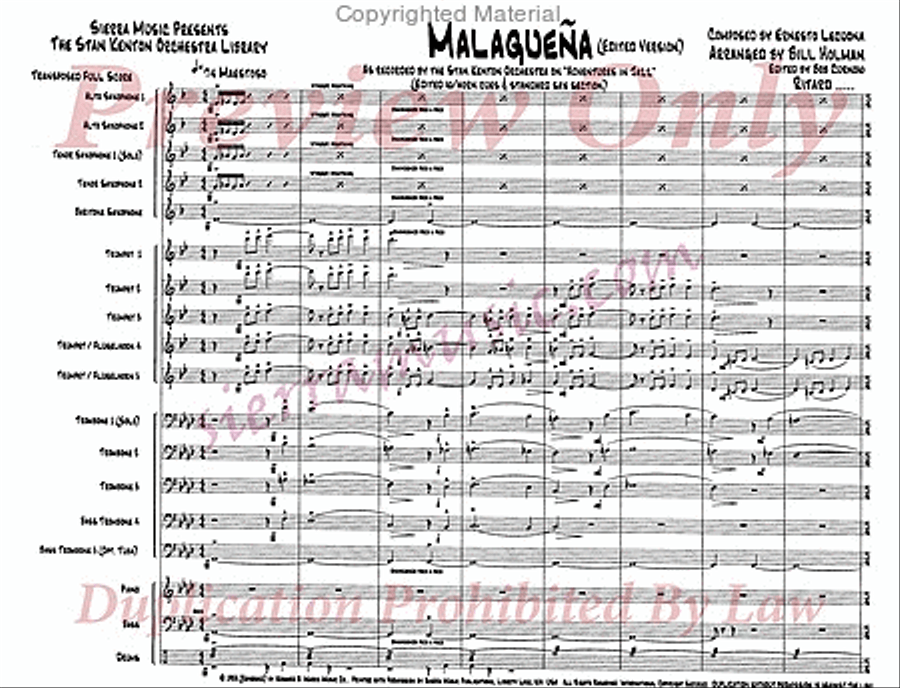 Malaguena Malaguena Jazz Ensemble scores gallery preview page 2