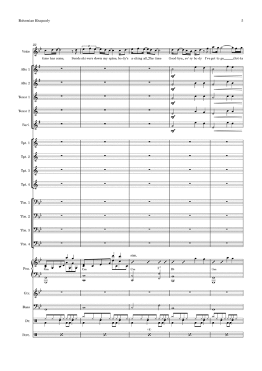 Bohemian Rhapsody Saxophone scores gallery preview page 5