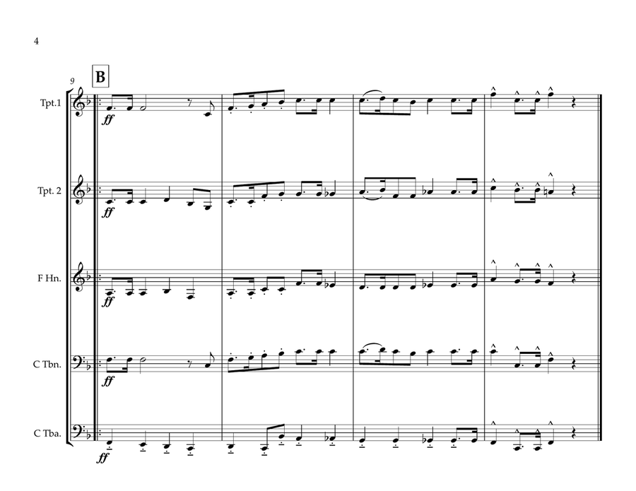 Saudi Arabian National Anthem for Brass Quintet Brass Quintet scores gallery preview page 4