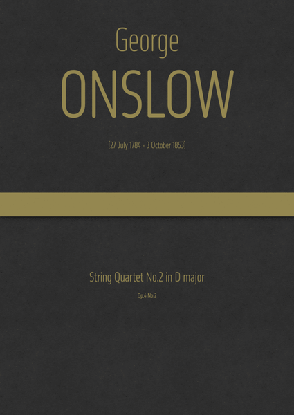 Onslow - String Quartet No.2 in D major, Op.4 No.2 image number null