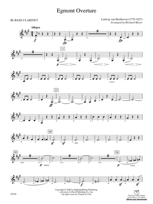 Egmont Overture: B-flat Bass Clarinet