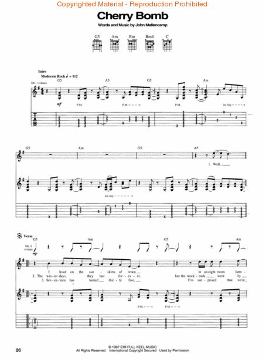 John Mellencamp Guitar Collection Electric Guitar scores gallery preview page 2