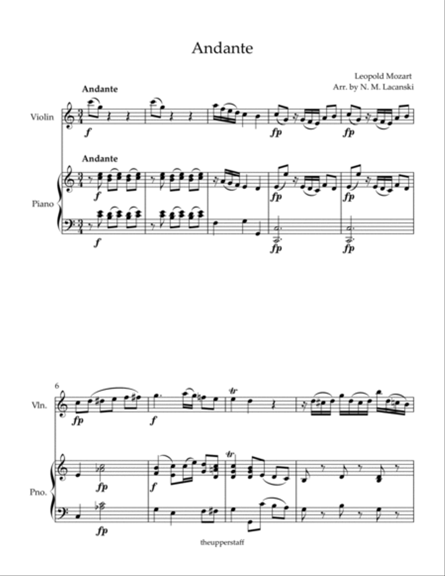Andante Violin Solo scores gallery preview page 2