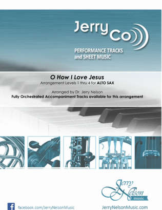 Book cover for O How I Love Jesus (Arrangements Level 1-4 for ALTO SAX + Written Acc) Hymns