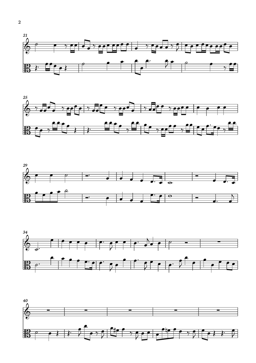 Hallelujah from Handel's Messiah for violin and viola String Duet scores gallery preview page 2