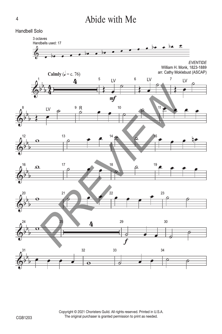 Sacred Solos for Bell Tree, Set 1: Solo Handbells Handbell scores gallery preview page 3