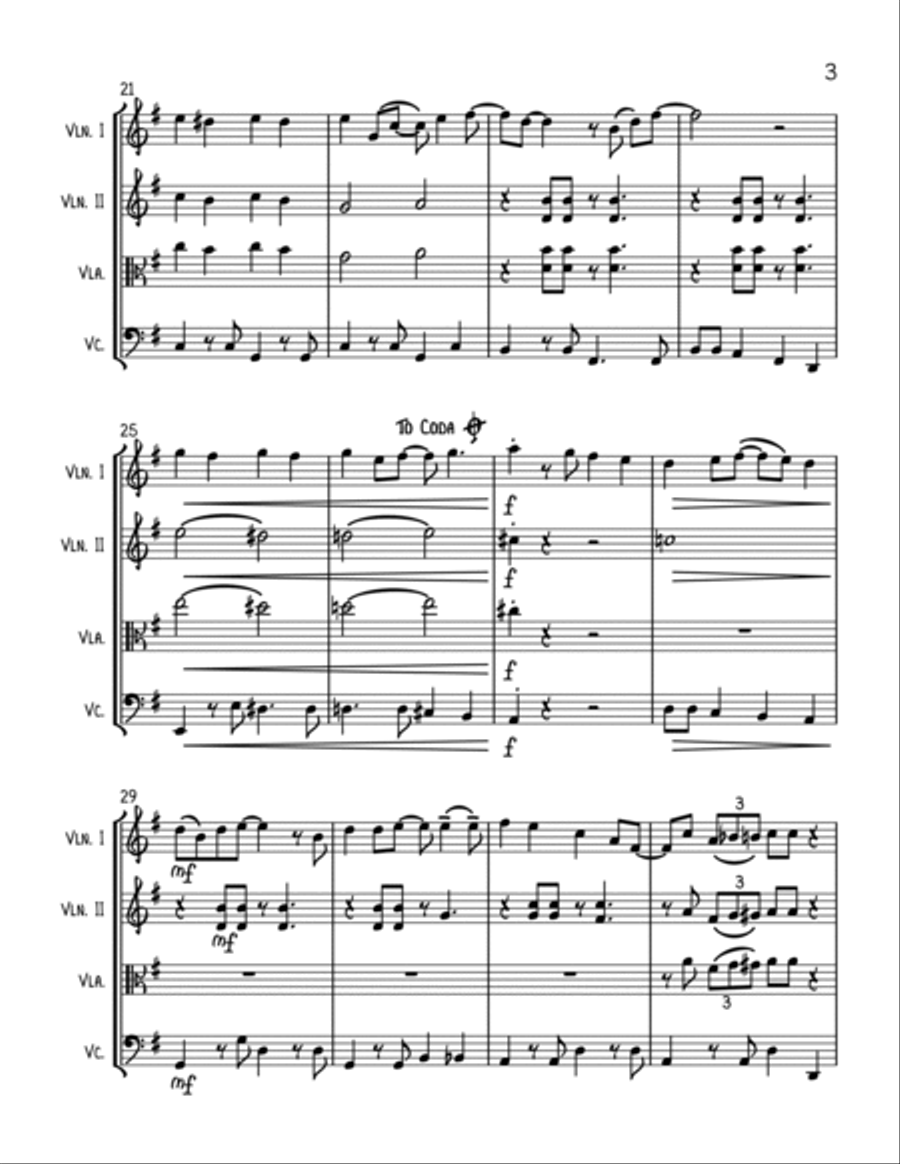 Rockin' Around The Christmas Tree String Trio scores gallery preview page 3