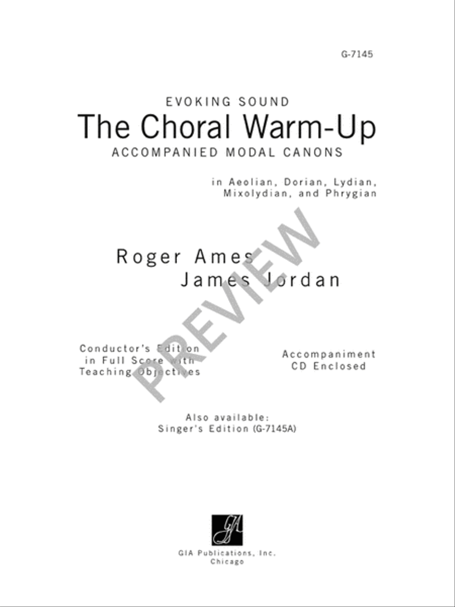 The Choral Warm-Up: Accompanied Modal Canons - Conductor's edition in Full Score with Teaching Objectives and CD Choir scores gallery preview page 3