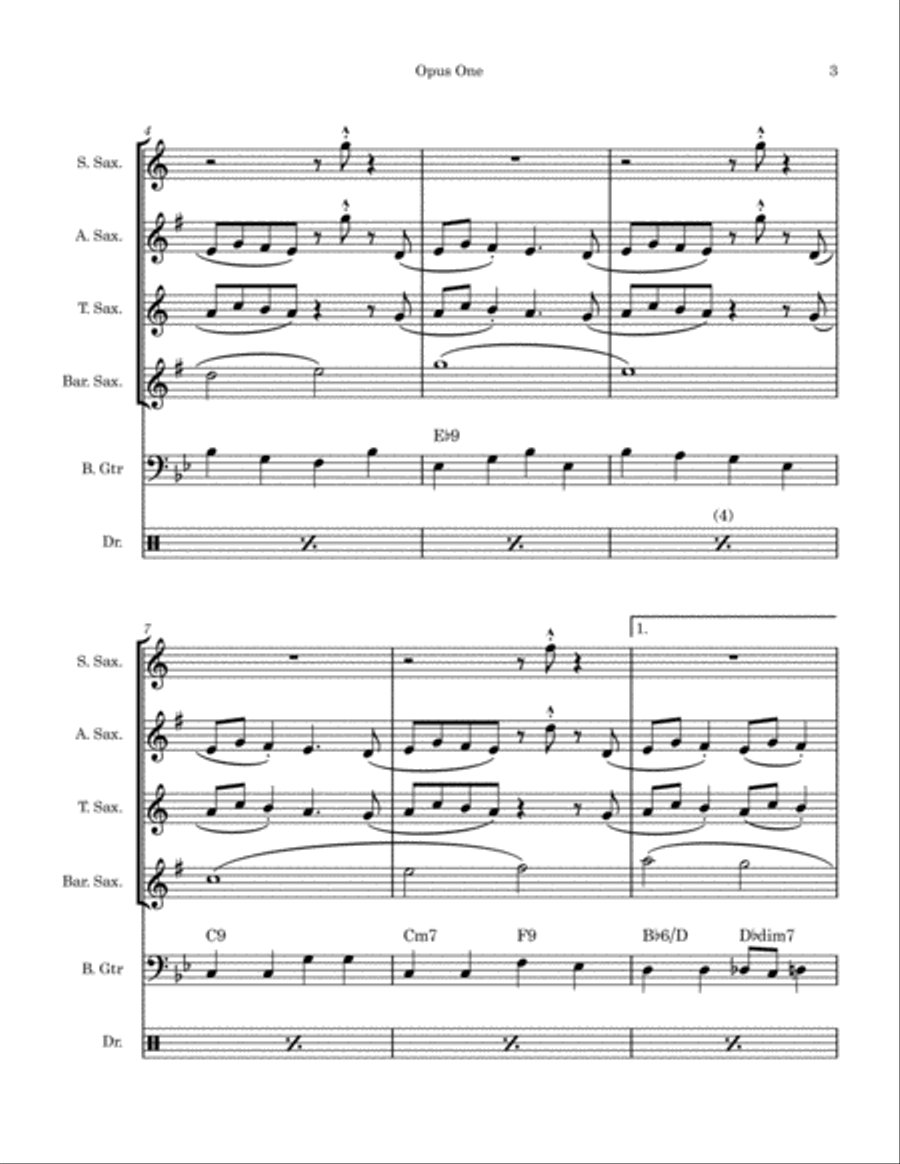 Opus One Saxophone Quartet scores gallery preview page 3