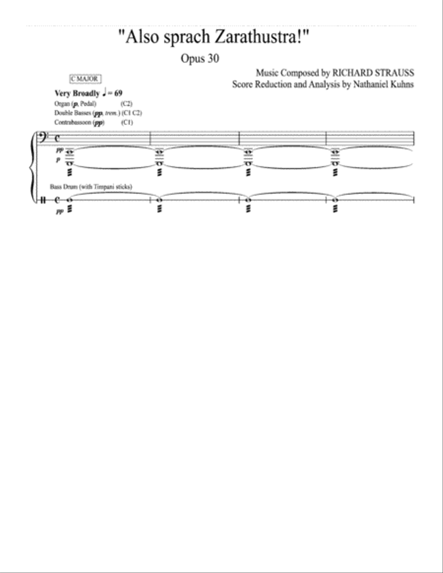 "Also sprach Zarathustra!" Score Reduction and Analysis