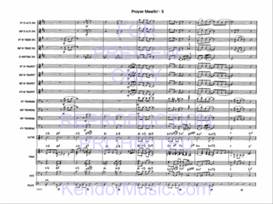 Prayer Meetin' (Full Score) Jazz Ensemble scores gallery preview page 7