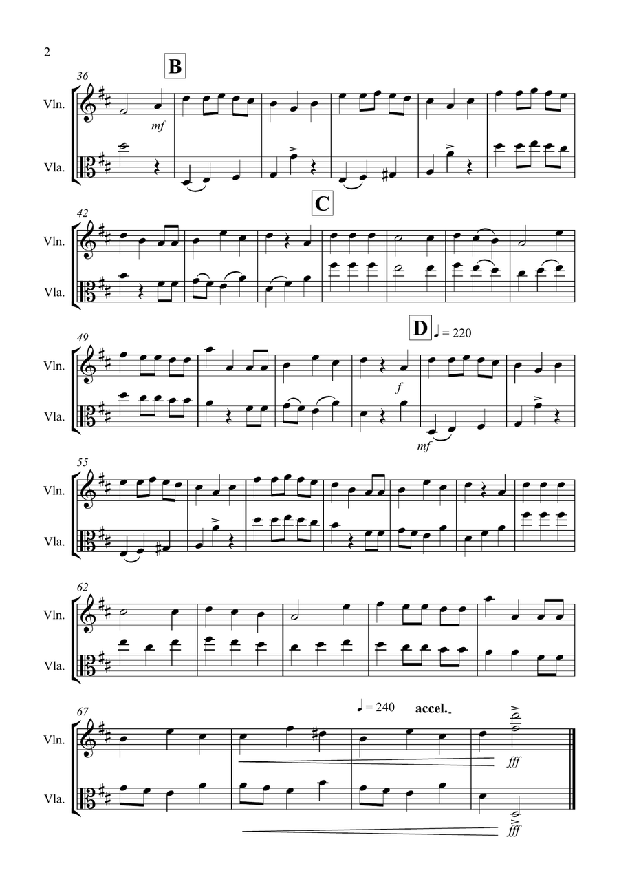 We Wish You a Merry Christmas for Violin and Viola Duet String Duet scores gallery preview page 2