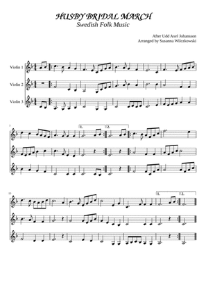 Husby Bridal March (for 3 violins or 2 violins and viola)