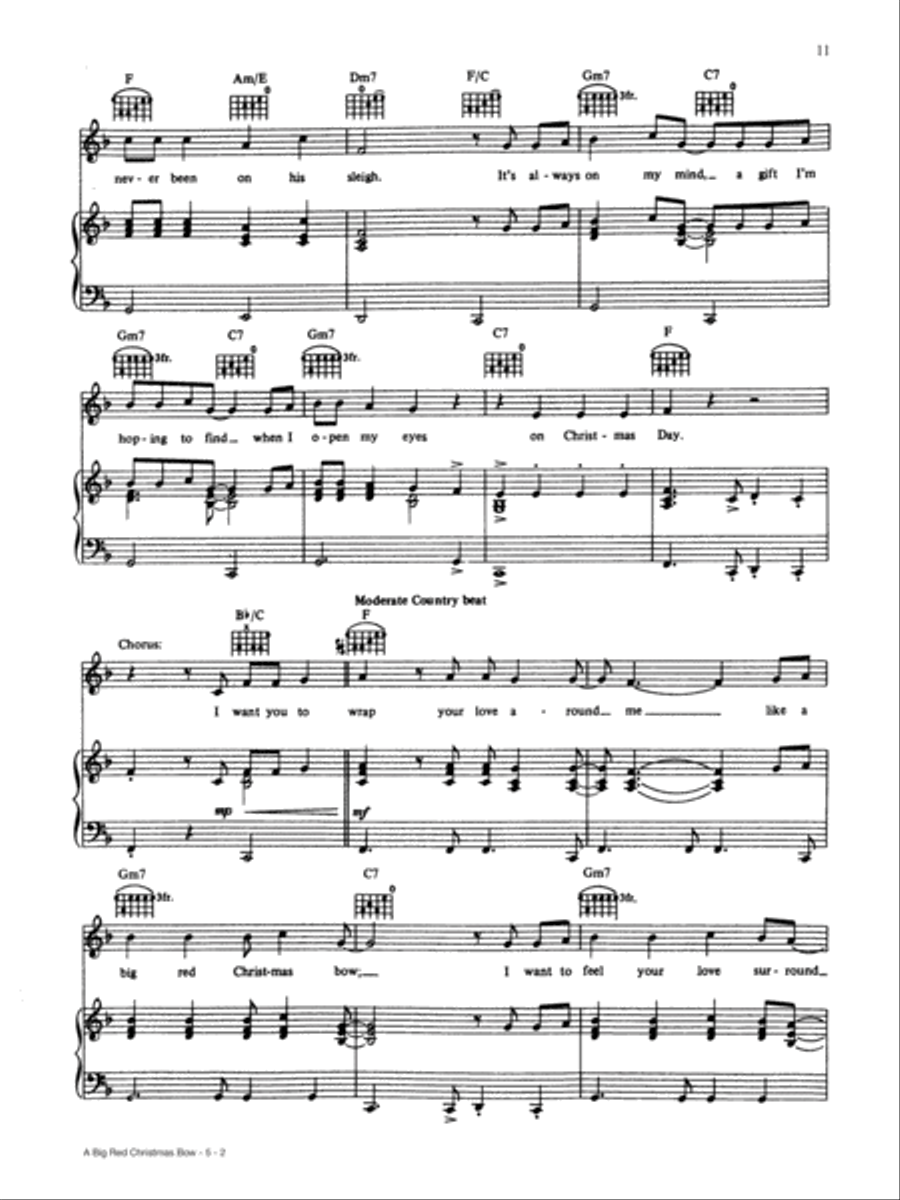 A Big Red Christmas Bow Piano, Vocal, Guitar scores gallery preview page 2