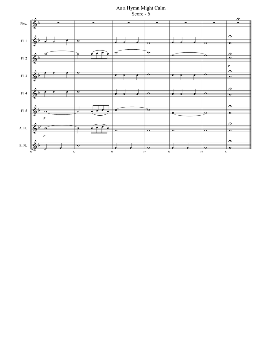 As a Hymn Might Calm (for Expandable Flute Choir) Flute Choir scores gallery preview page 6