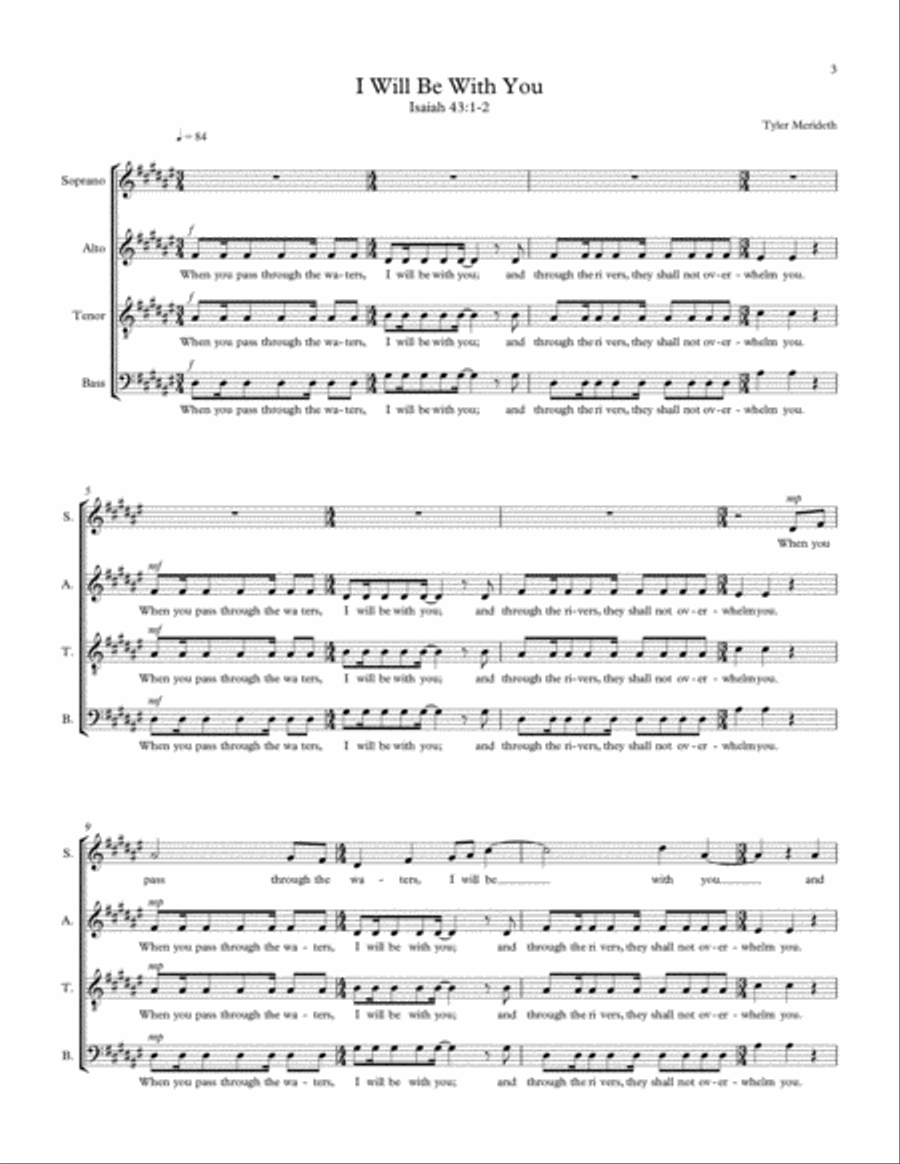 I Will Be With You 4-Part scores gallery preview page 3