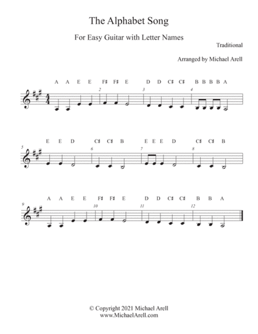 The Alphabet Song--Easy Guitar image number null