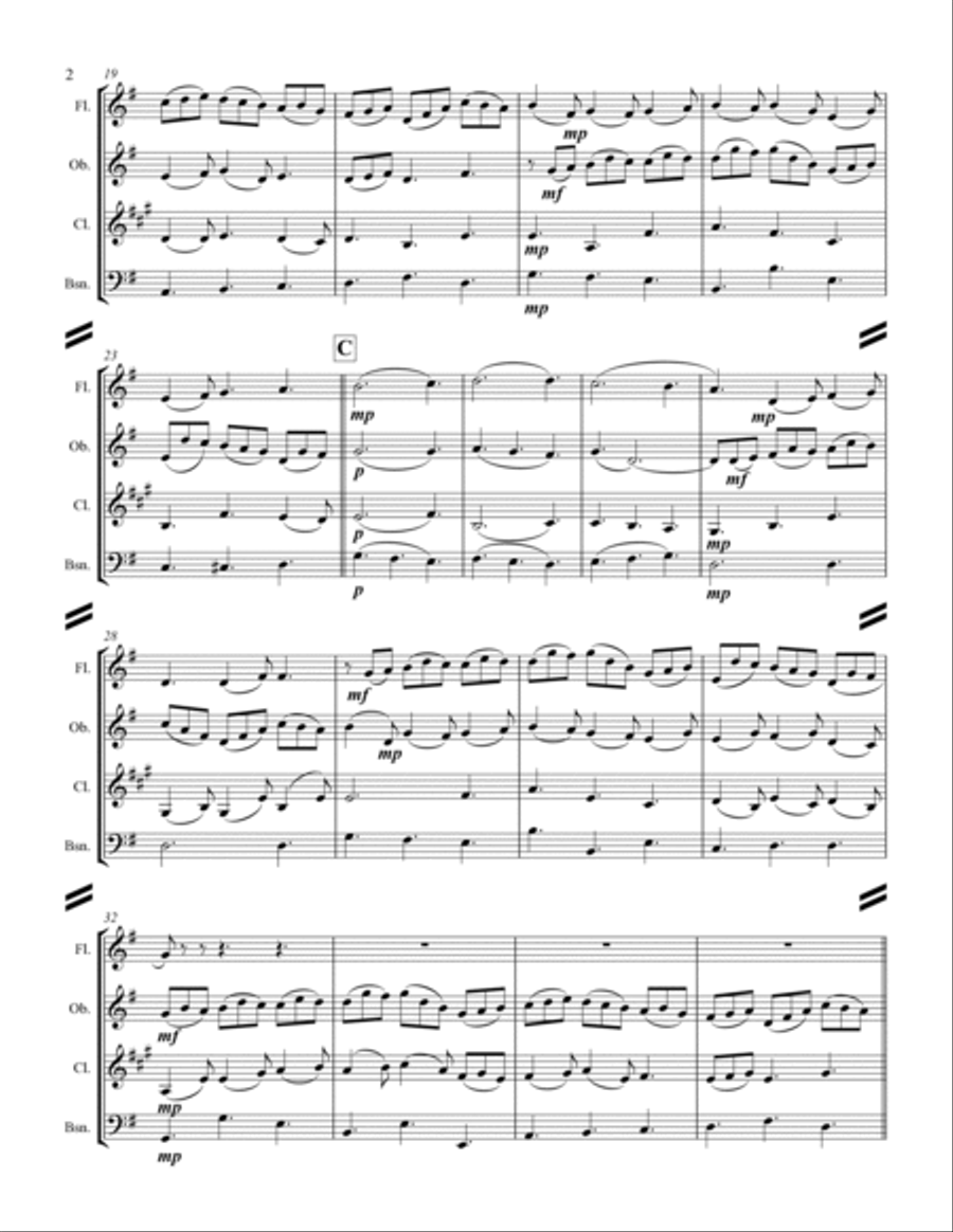 Bach - Jesu, Joy of Man’s Desiring (for Woodwind Quartet) Woodwind Quartet scores gallery preview page 3