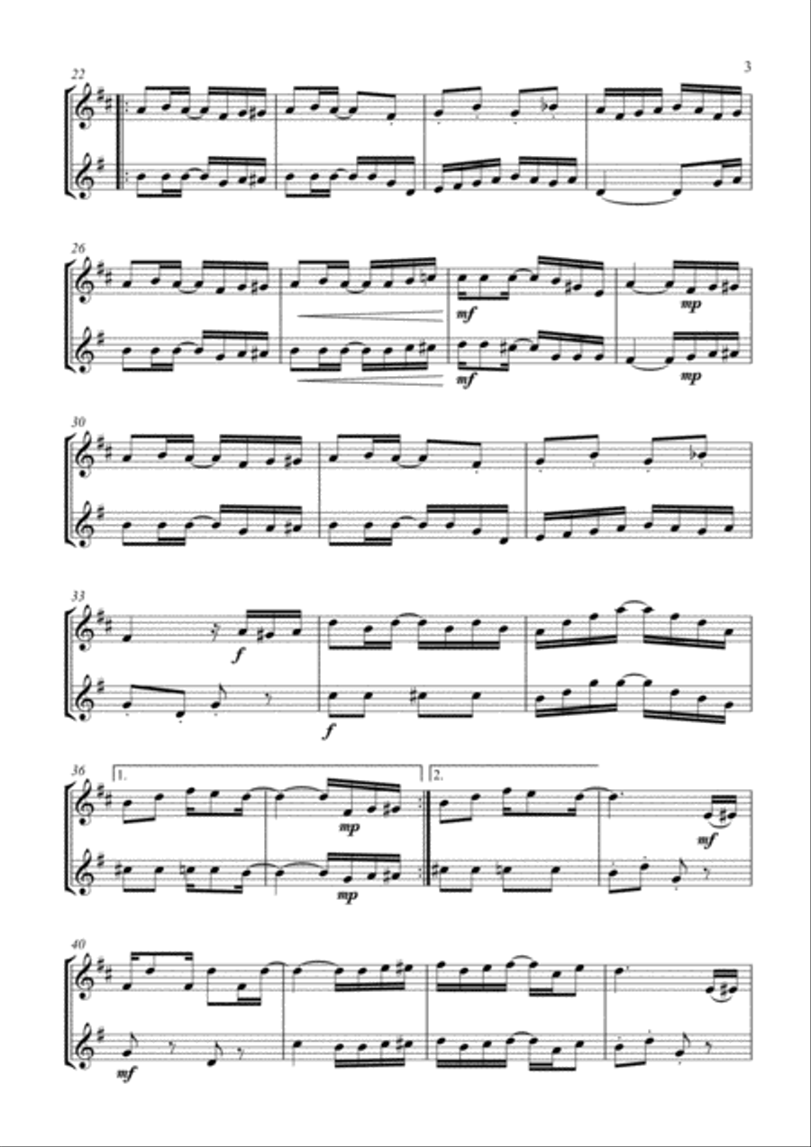 The Entertainer. Duet for Horn in Eb and Euphonium in Bb Brass Duet scores gallery preview page 3
