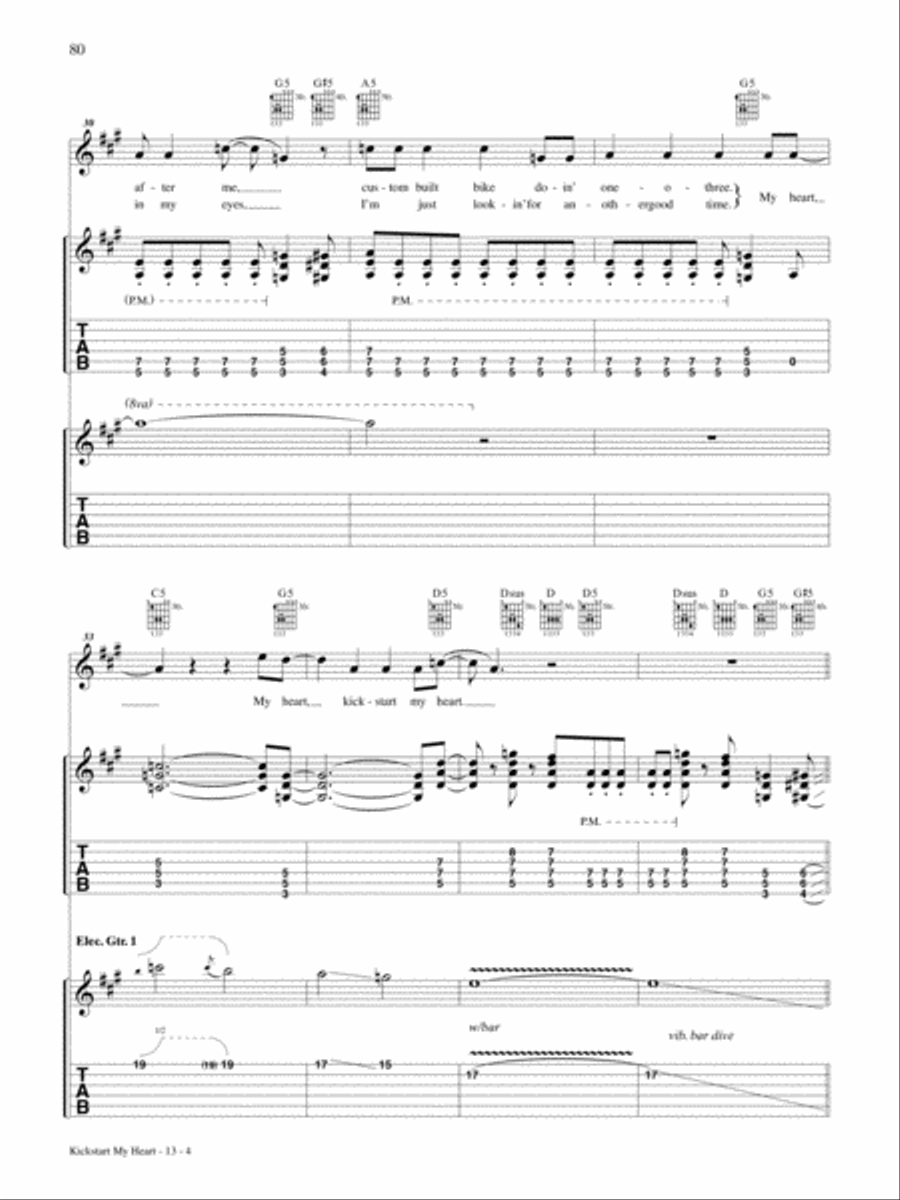 Kickstart My Heart Electric Guitar scores gallery preview page 4