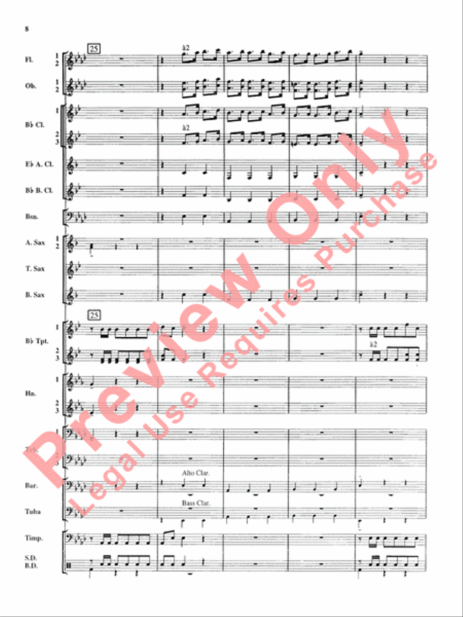 Royal Fireworks Music Concert Band scores gallery preview page 9