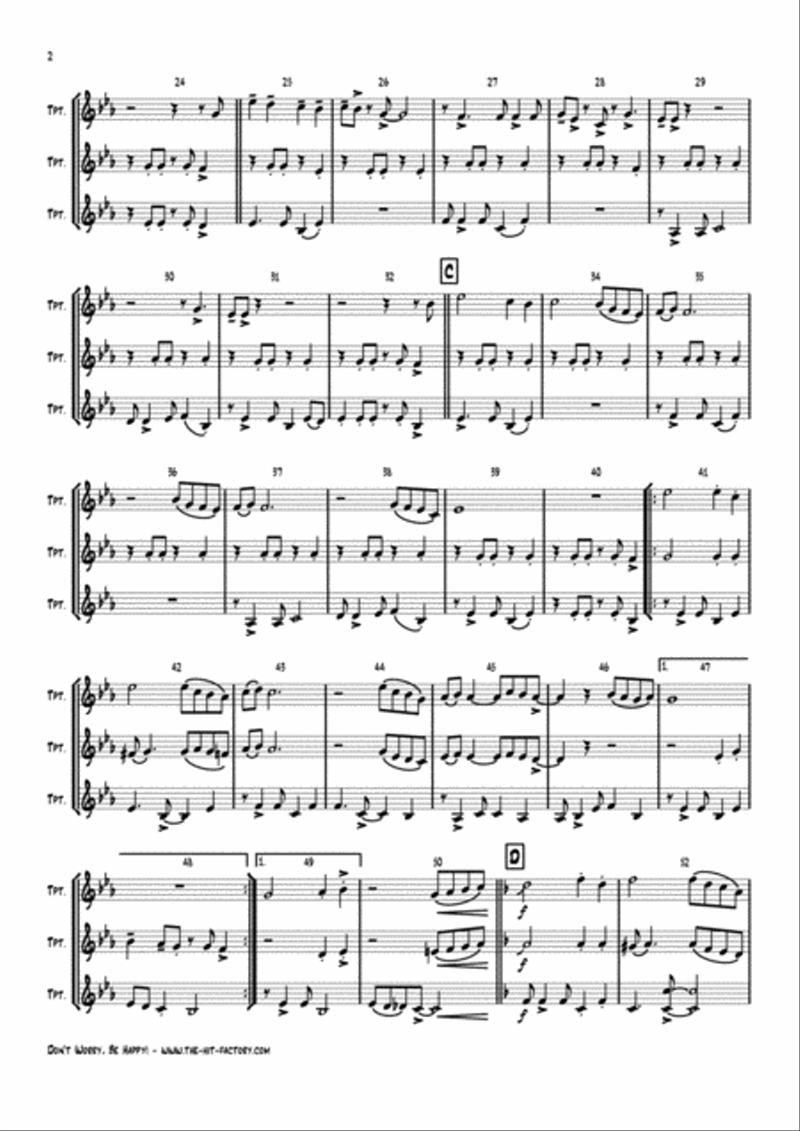 Don't Worry, Be Happy Trumpet Solo scores gallery preview page 2