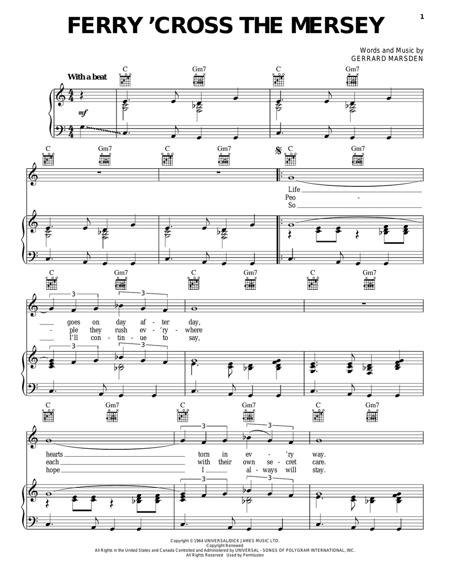 Ferry 'Cross The Mersey Acoustic Guitar scores gallery preview page 1