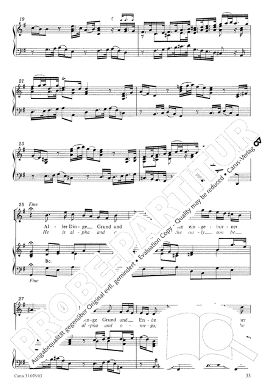 The heavens are telling the Father's glory (Die Himmel erzahlen die Ehre Gottes) 4-Part scores gallery preview page 34