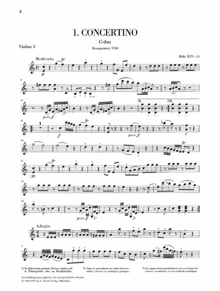 Concertini for Piano (Harpsichord) with Two Violins and Violoncello