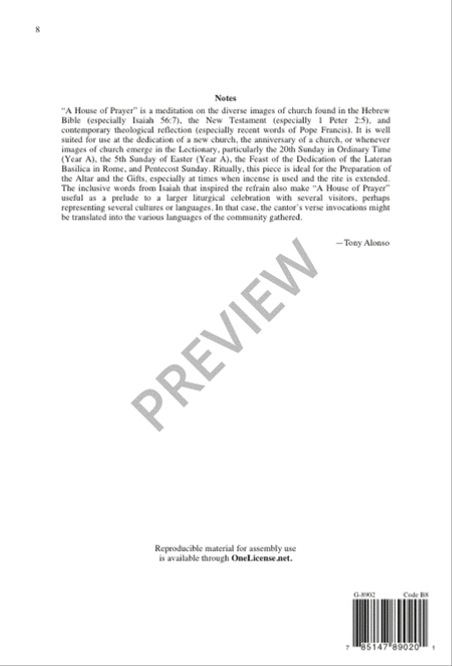 A House of Prayer 4-Part scores gallery preview page 9