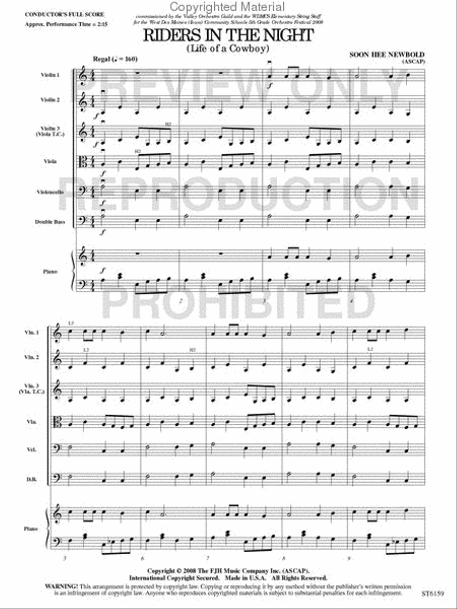 Riders in the Night String Orchestra scores gallery preview page 2