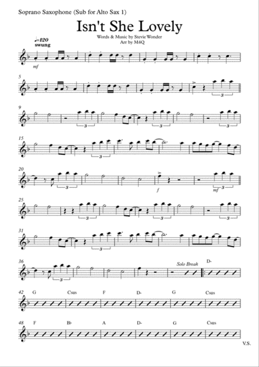 Isn't She Lovely Isn't She Lovely Woodwind Quartet scores gallery preview page 4