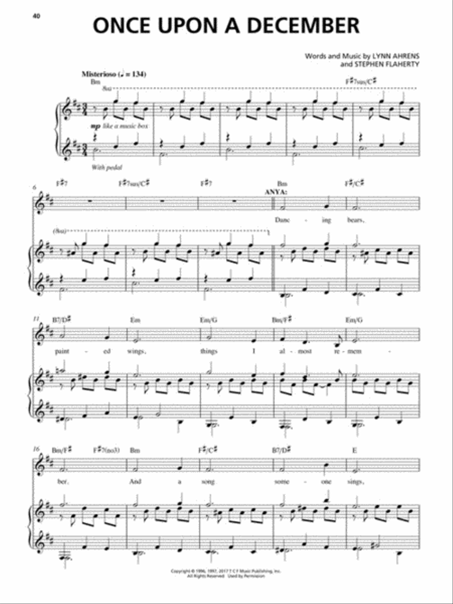 Anastasia Piano, Vocal, Guitar scores gallery preview page 6