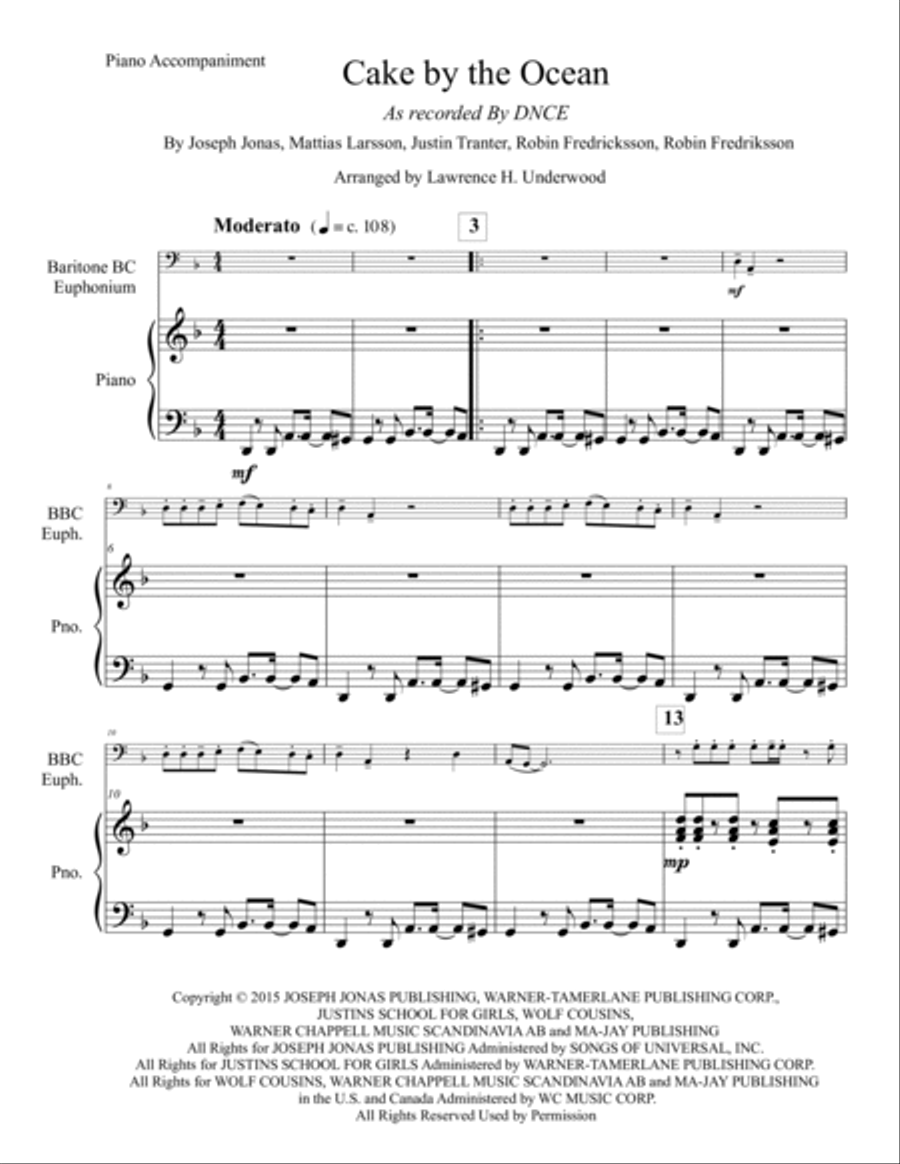 Cake By The Ocean Baritone Horn BC scores gallery preview page 2