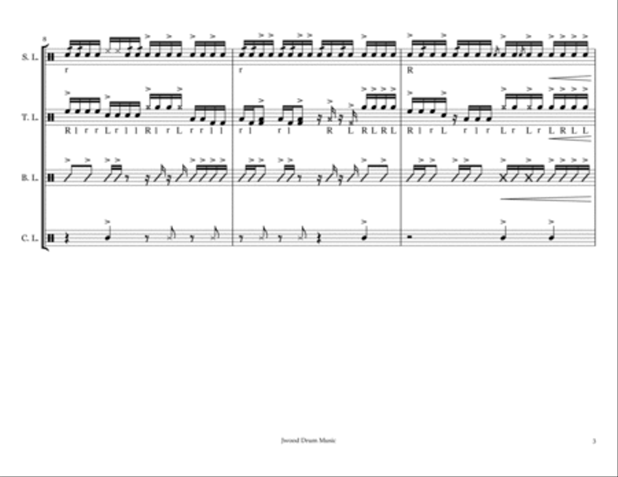 Jelly Bean (Drumline Cadence) Marching Band scores gallery preview page 3