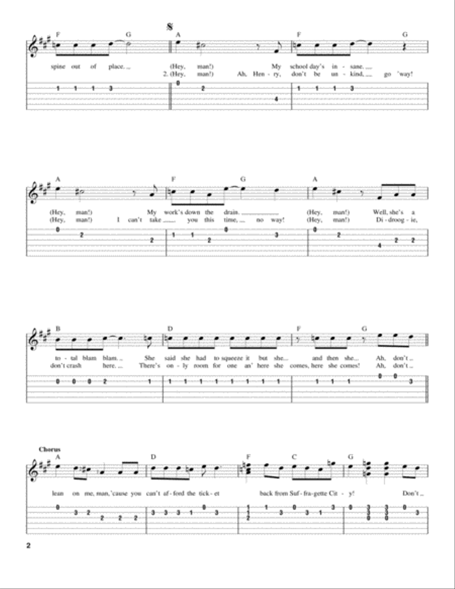 Suffragette City Acoustic Guitar scores gallery preview page 2
