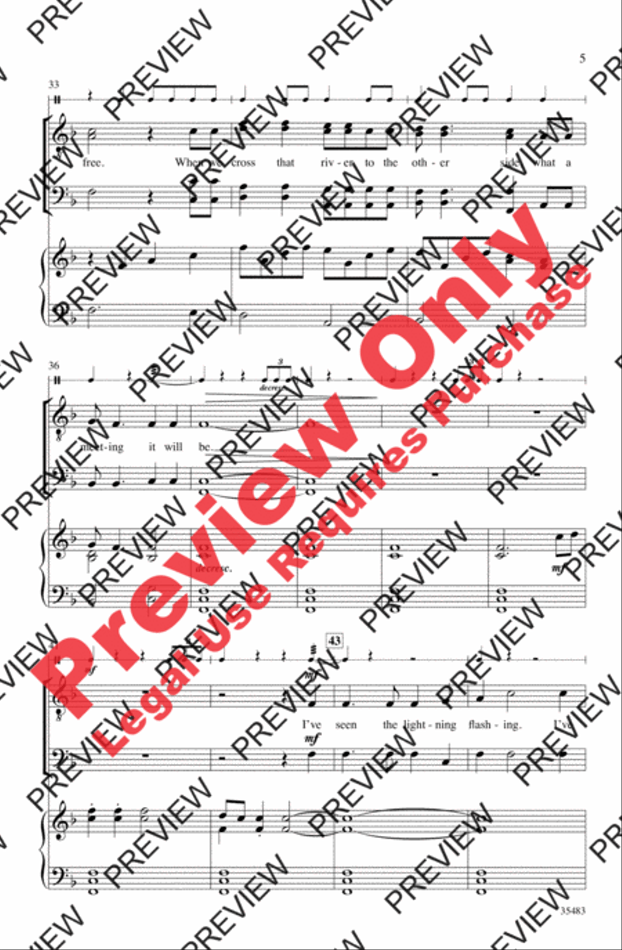 On My Way to Jordan Men's Choir scores gallery preview page 5