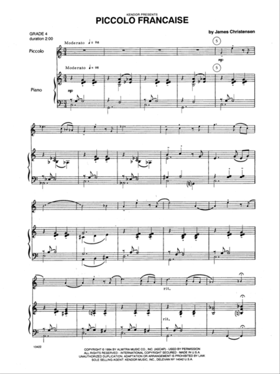 Piccolo Francaise Piccolo Francaise Piccolo scores gallery preview page 2