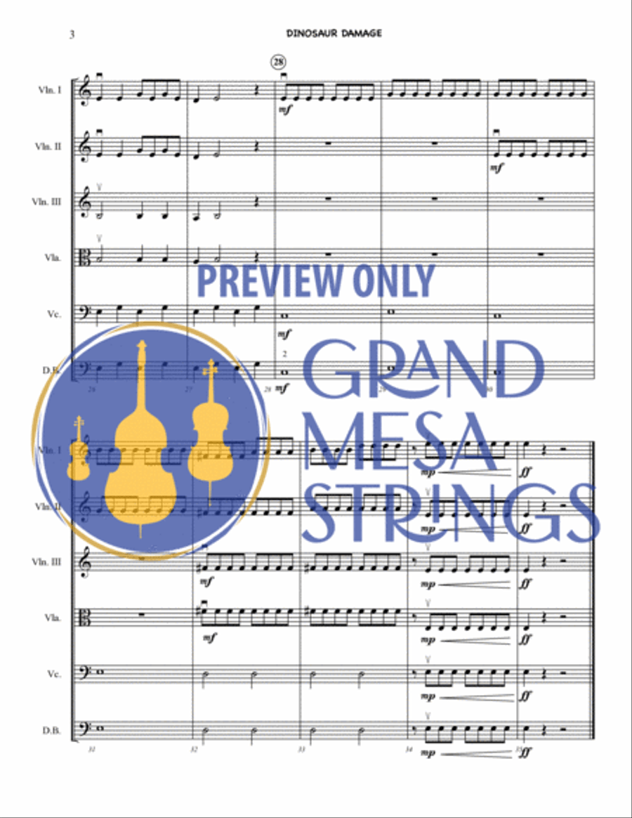 Dinosaur Damage String Orchestra scores gallery preview page 4